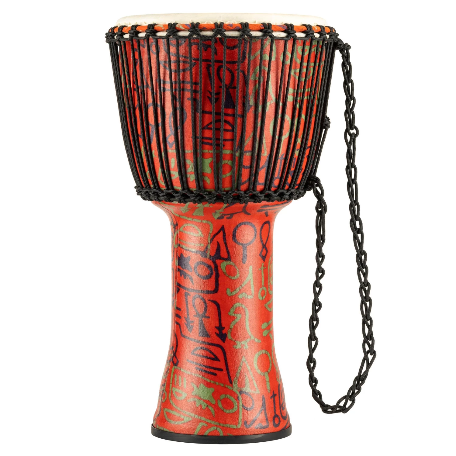 MEINL Percussion Rope Tuned 12" Djembe - Pharaoh's Script, Large - Goat Skin Head - Image 2