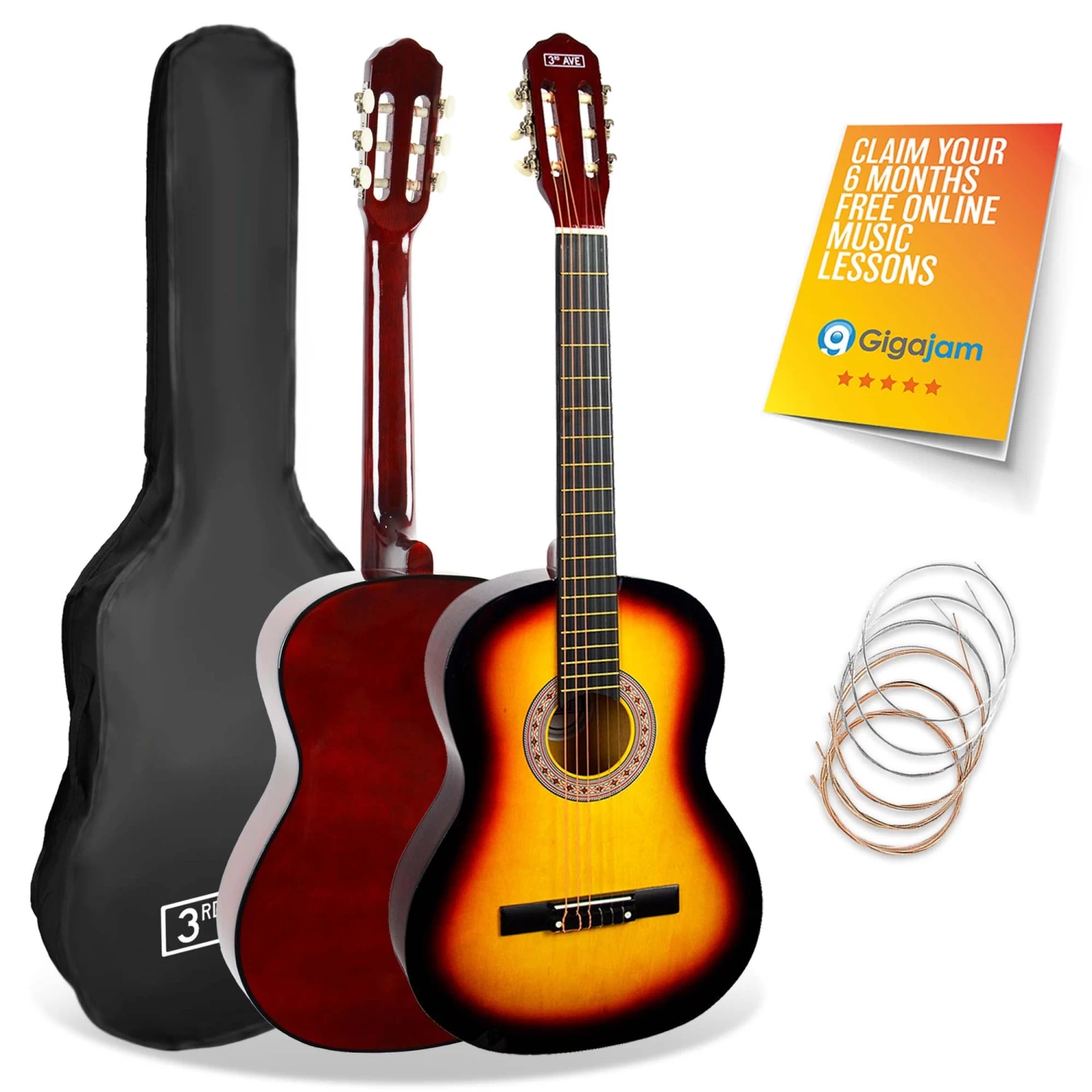 3rd Avenue Full Size Classical Guitar Pack - Image 5
