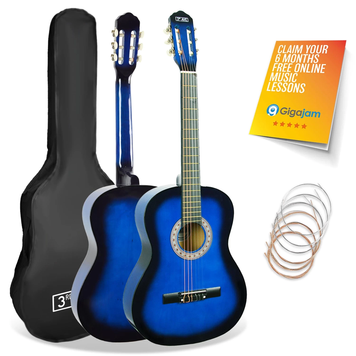 3rd Avenue Full Size Classical Guitar Pack - Image 3