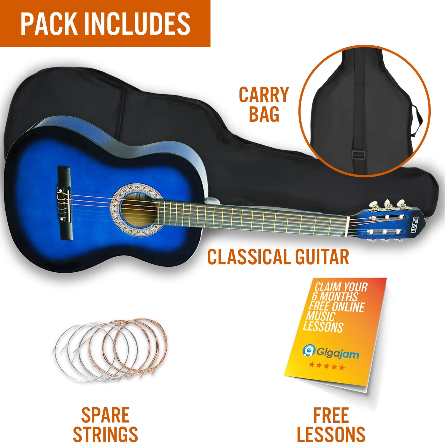 3rd Avenue Full Size Classical Guitar Pack - Image 17