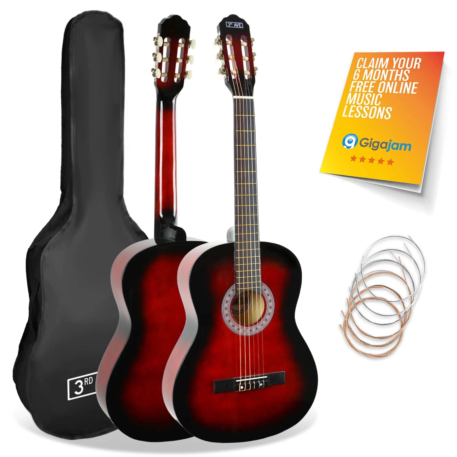 3rd Avenue Full Size Classical Guitar Pack - Image 4