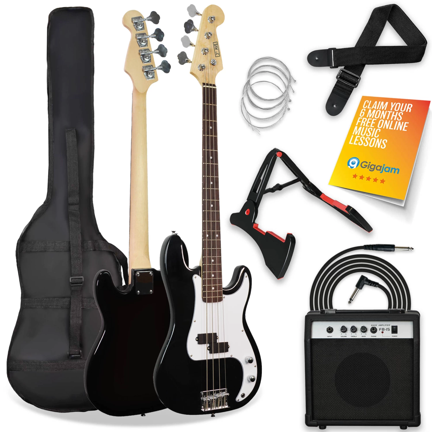 3rd Avenue Electric Bass Guitar Pack - Image 3