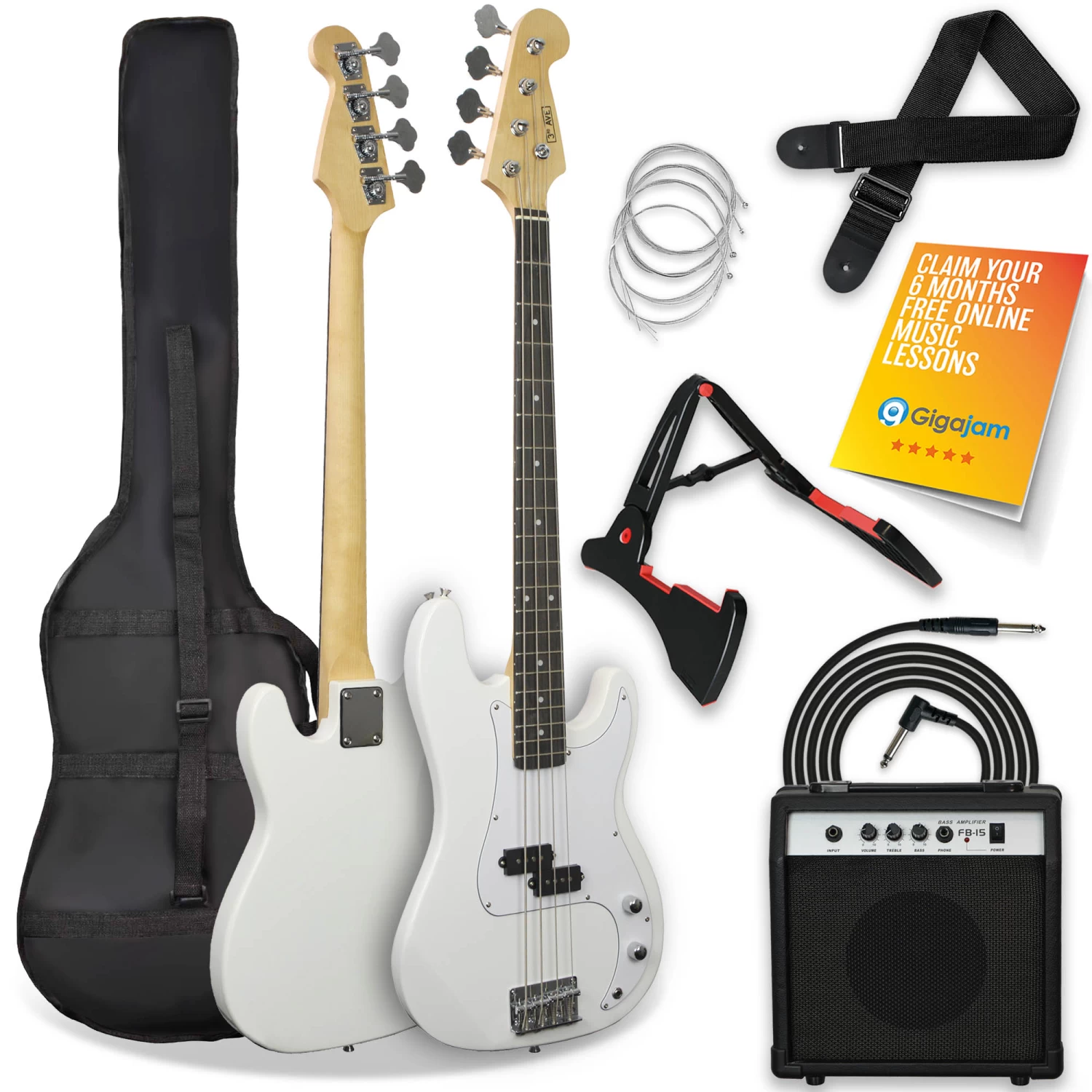 3rd Avenue Electric Bass Guitar Pack - Image 2