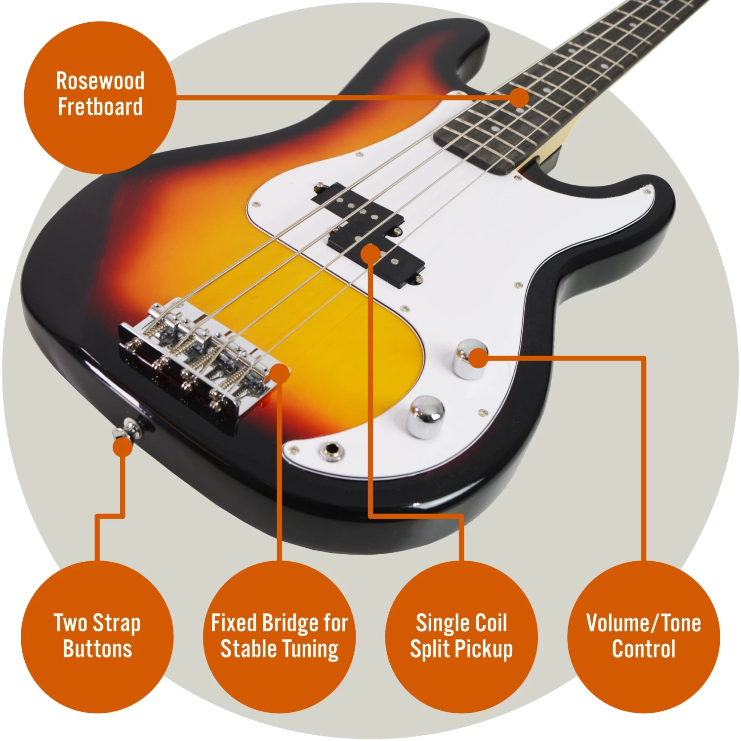 3rd Avenue Electric Bass Guitar Pack - Image 8