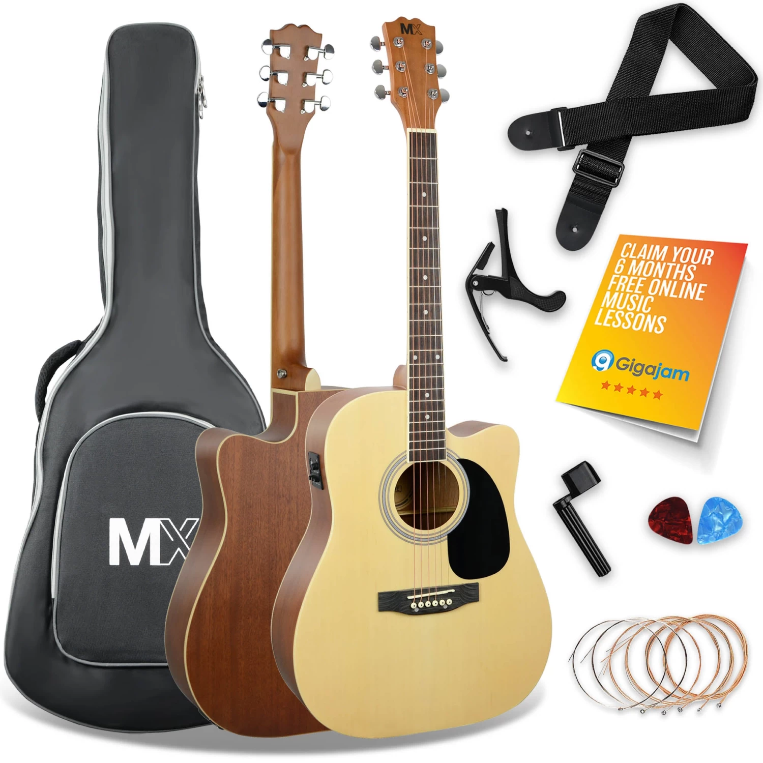 MX By 3rd Avenue Cutaway Electro Acoustic Guitar Pack