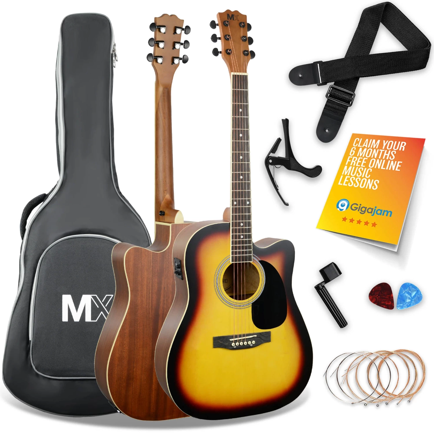 MX By 3rd Avenue Cutaway Electro Acoustic Guitar Pack - Image 2