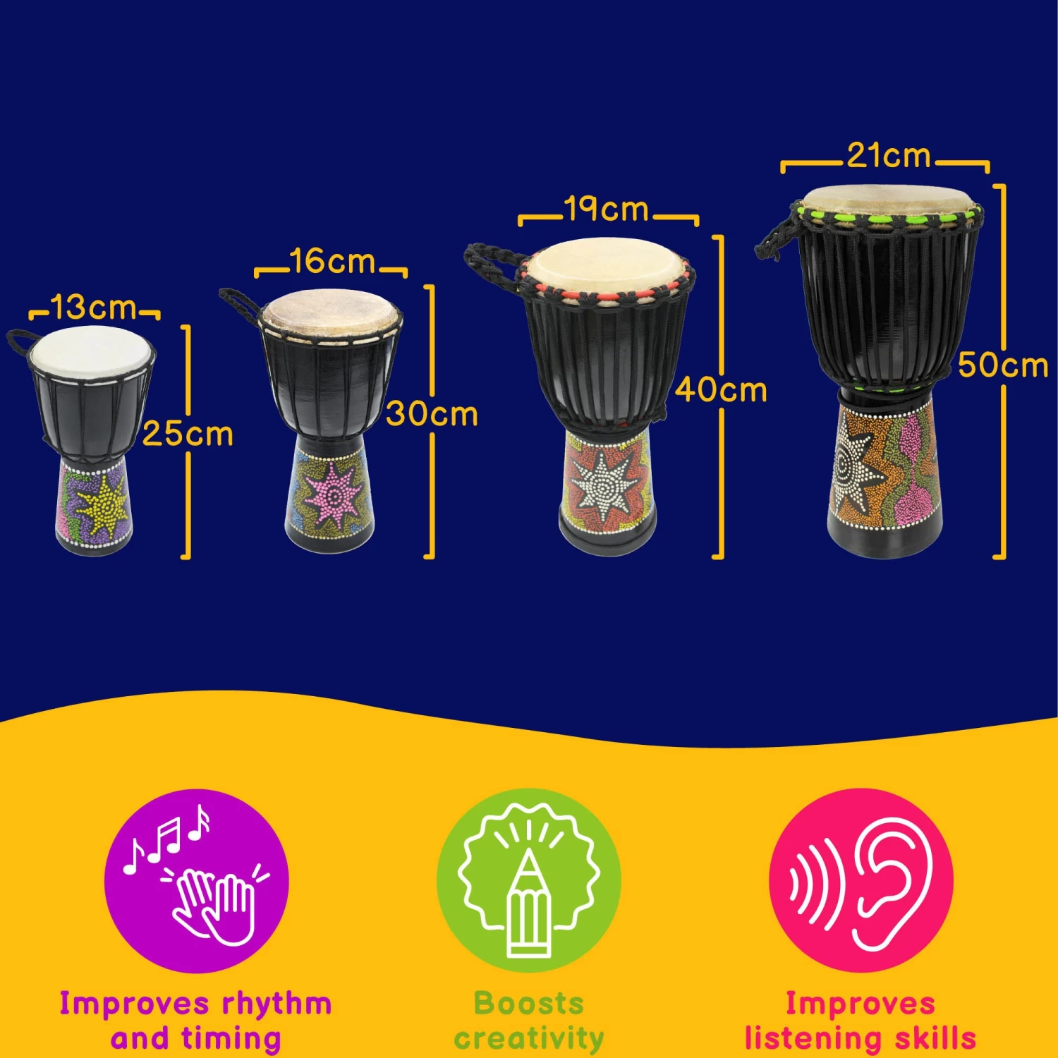 A-Star Djembe - Pack Of 4 - Image 3