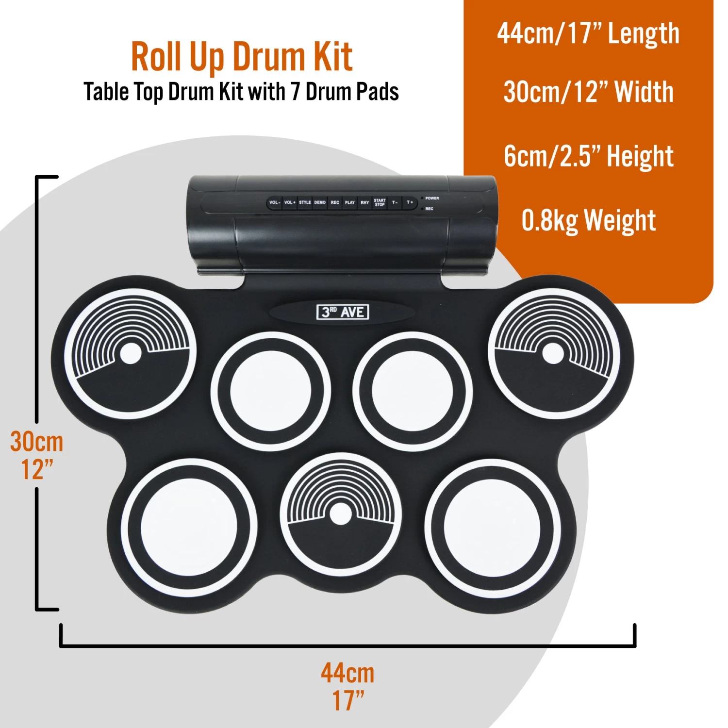 3rd Avenue Portable Electronic Drum Kit - Image 2