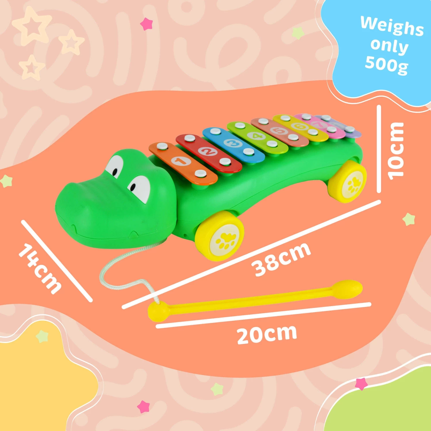 Little Star Crocodile Pull Along Xylophone - Image 4