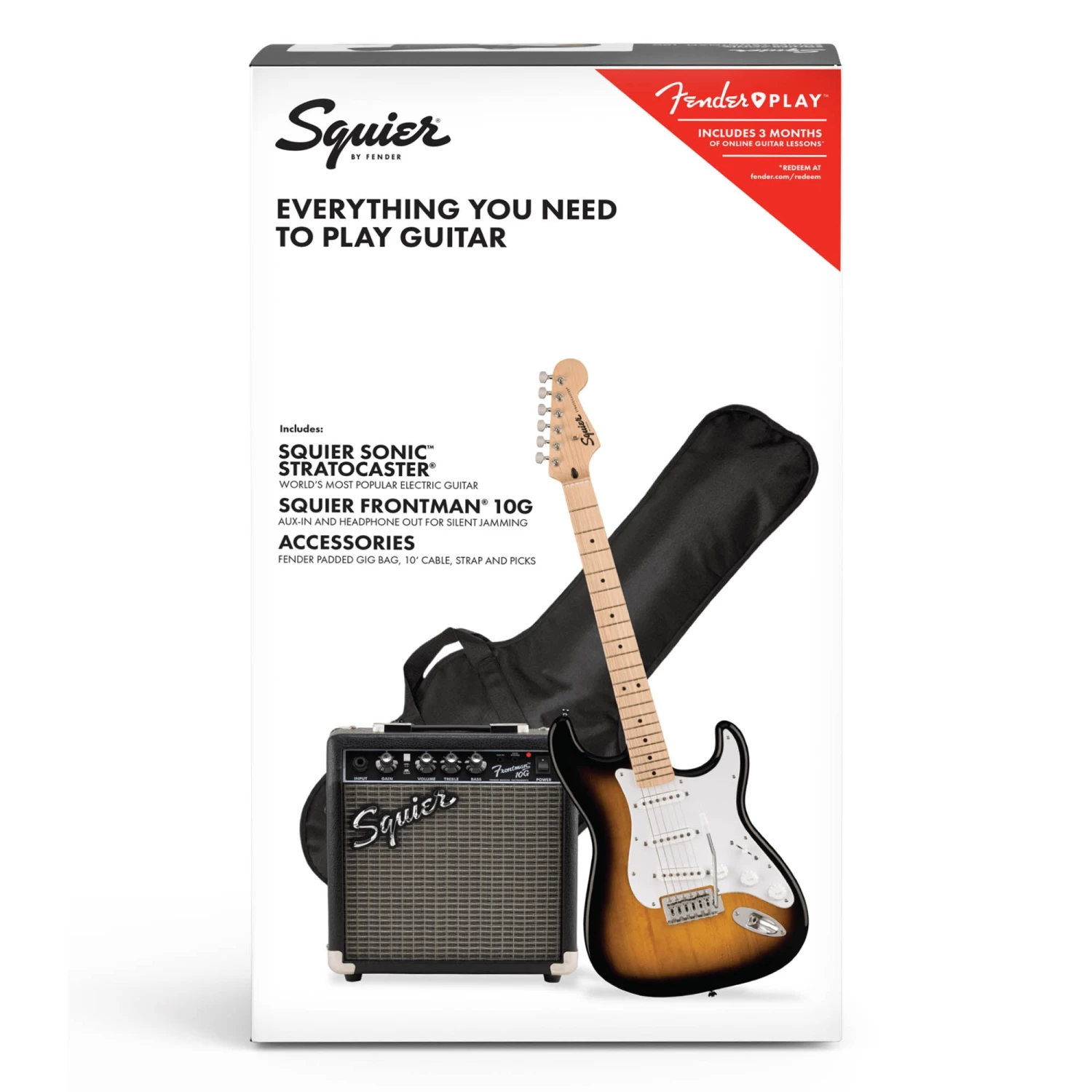 Squier Sonic Stratocaster Electric Guitar Pack - Sunburst - Image 2